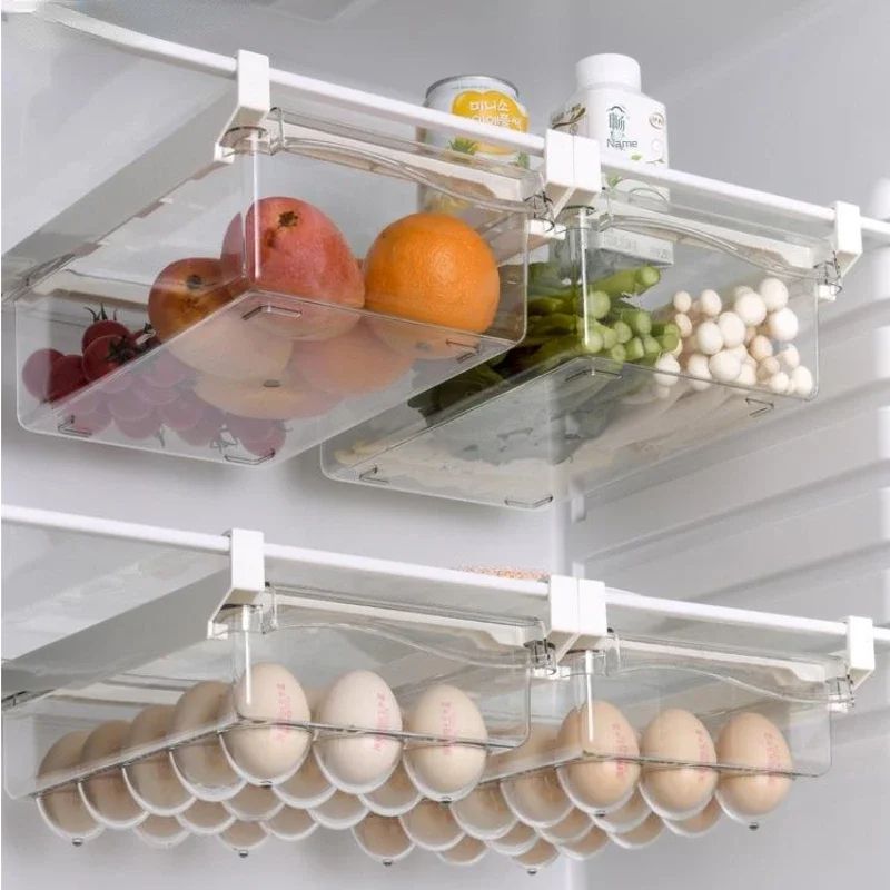 Fridge Drawer Organizer Sliding Food Storage Box Fresh Produce Keeper