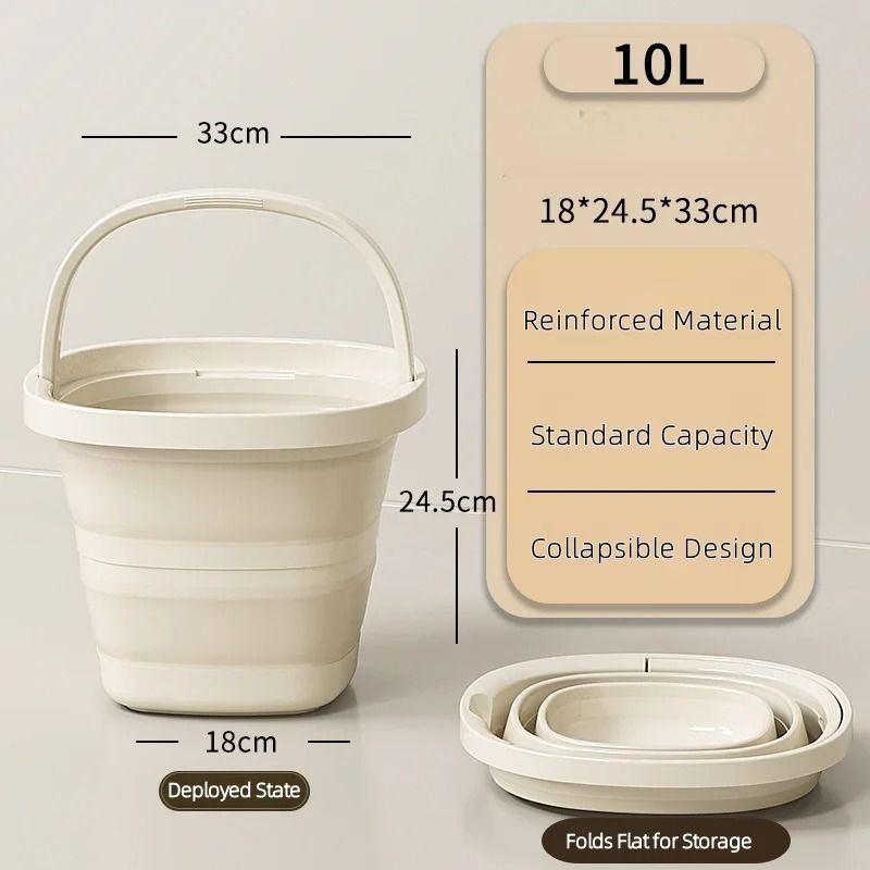 Collapsible Car Wash Bucket – Ultra-Flat Design – High-Capacity Detailing Tool