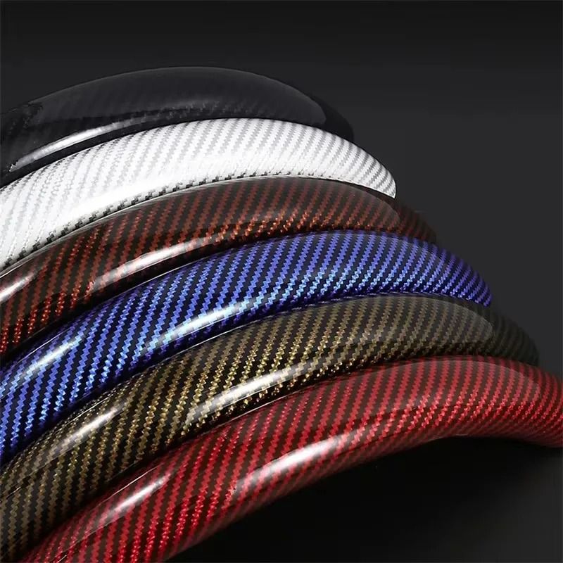 Microfiber Leather Steering Wheel Cover with Carbon Fiber Look