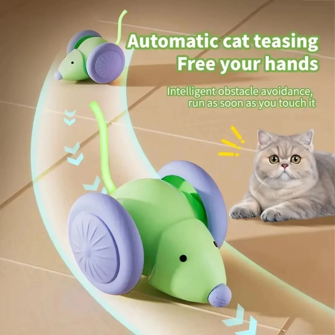 Automatic Electric Mouse Cat Toy – Intelligent Obstacle Avoidance Teaser – High-Yield Feline Interaction Hub