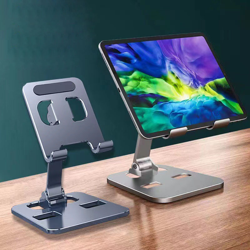Universal All Aluminum Alloy Portable Tablet Holder, Adjustable Tablet Stand Mount, Flexible Mobile Phone Stand for iPad