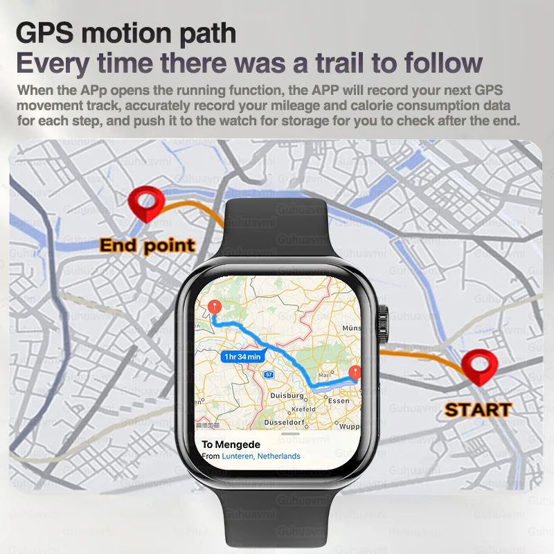 SmartTrack Pro AMOLED Smartwatch for iPhone with GPS & Bluetooth Calling