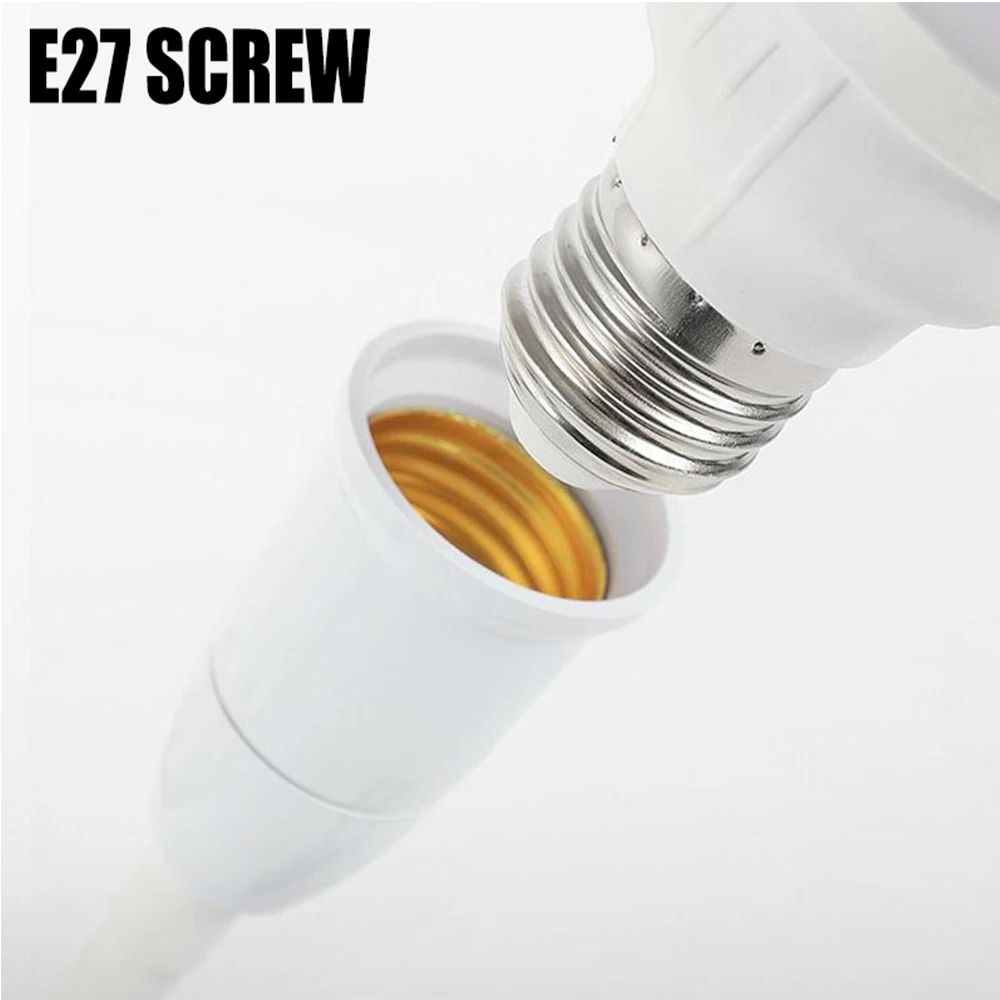 Direct Plug in Rotary Lamp Head Socket Lamp Converter with Switch, LED Table Lamp Base Adapter