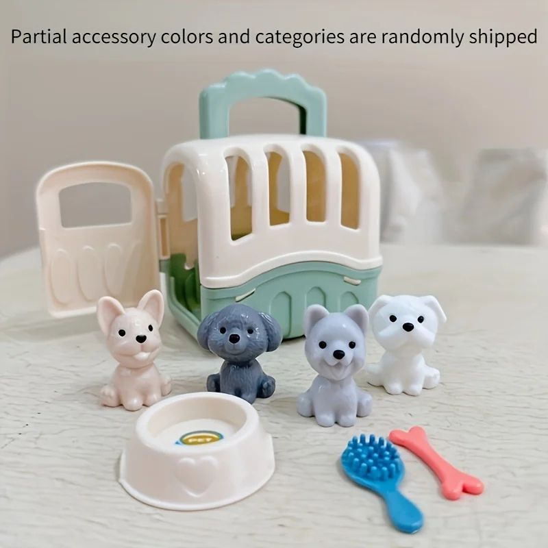 Cute Dog Doll Basket Playset