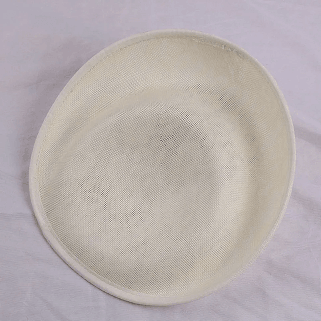 Elegant White Lace Fascinator Hat Base Round Saucer Percher Hat for Weddings and Parties