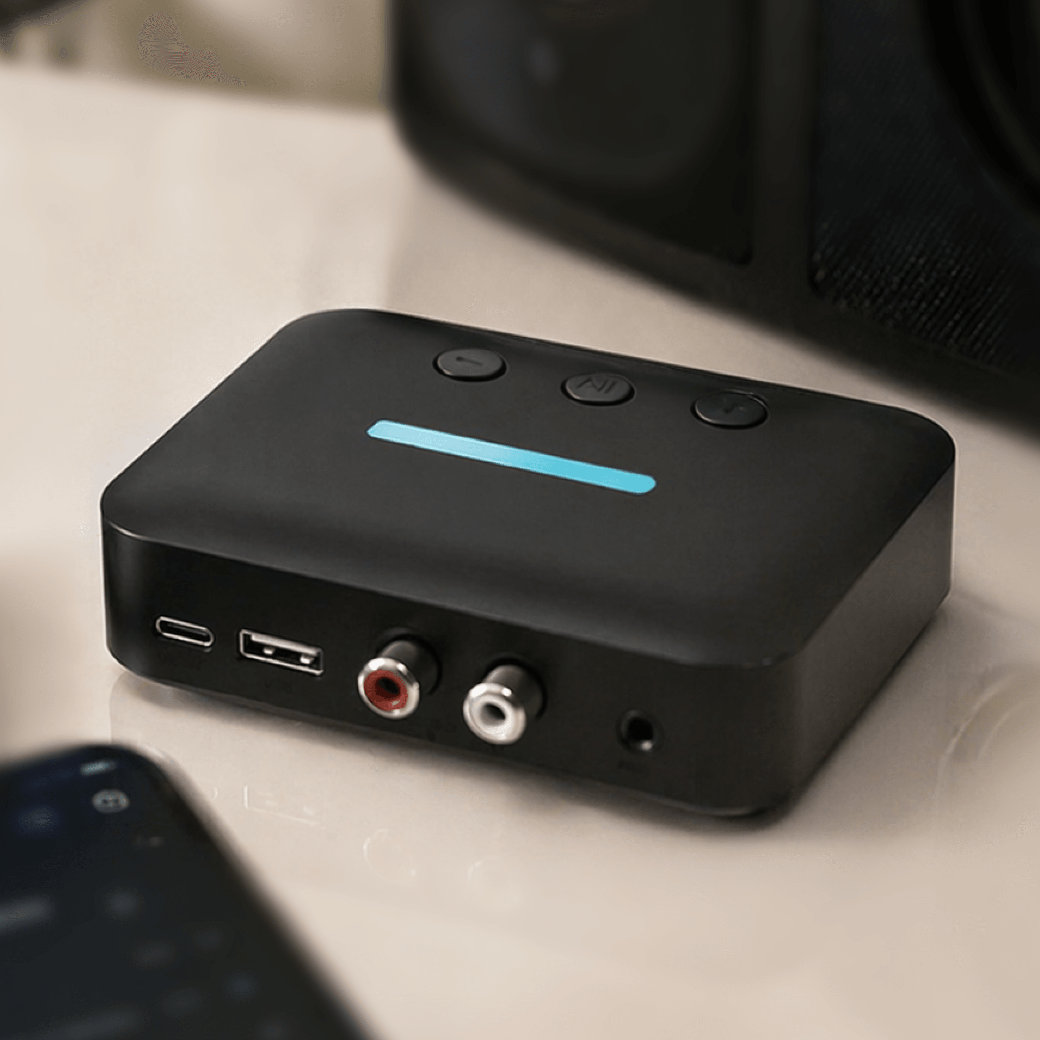 USB Bluetooth 5.3 Audio Receiver Adapter Wireless AUX RCA Stereo Receiver with U-Disk Playback for Desktop, Speakers