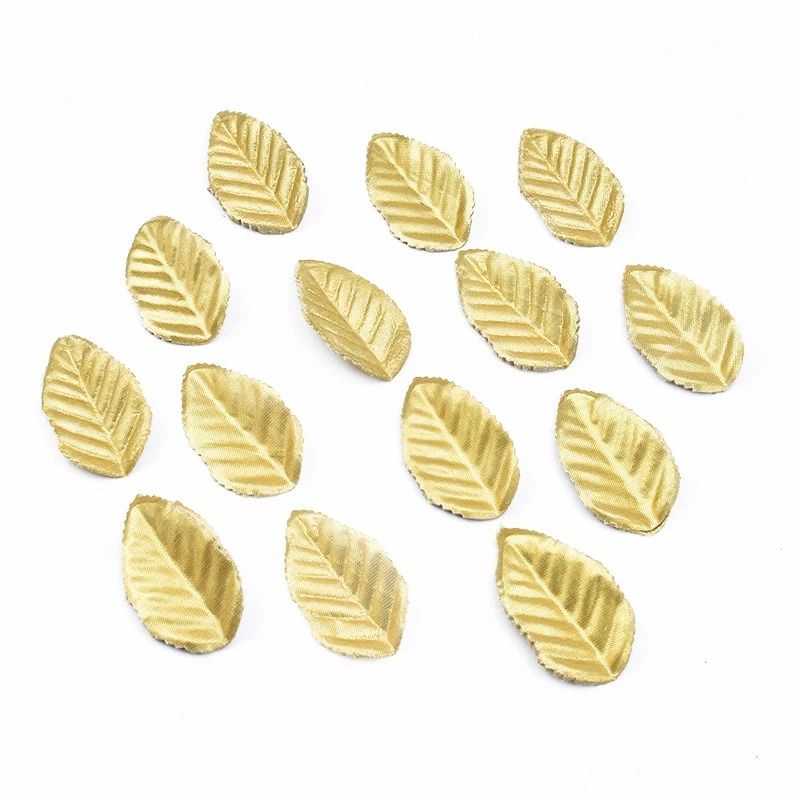Gold Artificial Leaves Set Silk Leaf Decorations for Wedding Crafts and Home Decor