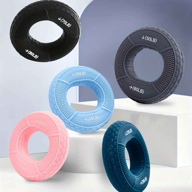 Hand Strengthener Grip Ring for Forearm and Finger Training, Silicone Strength Trainer Ring for Grip Strength