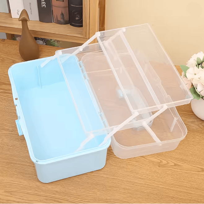 Two Layer Portable Makeup and Jewelry Storage Box