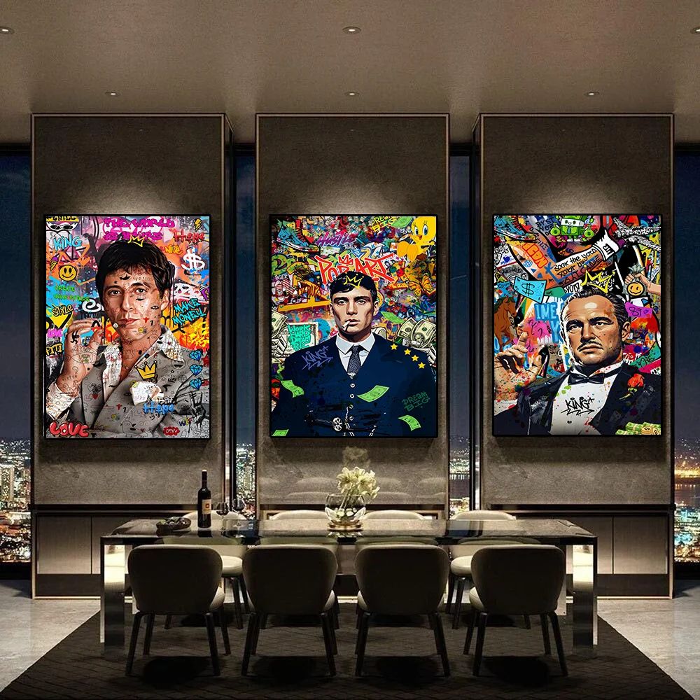 80s Gangster Graffiti Canvas Wall Art