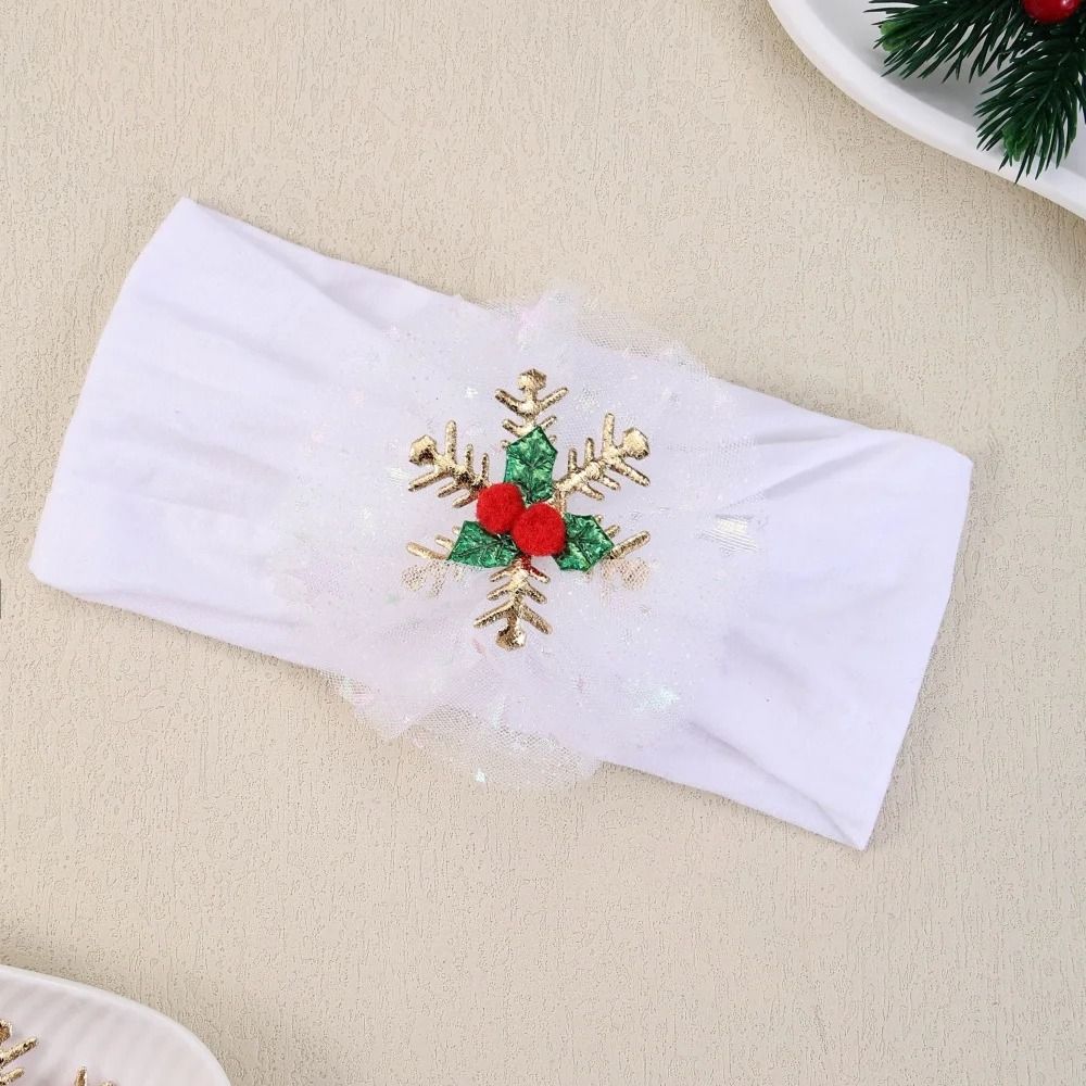 Baby Girls Nylon Christmas Headband Snowflake Tree Gauze Hairband