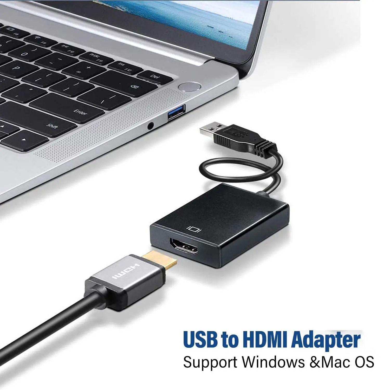 USB to HDMI 1080P Converter Adapter for Laptops and PCs