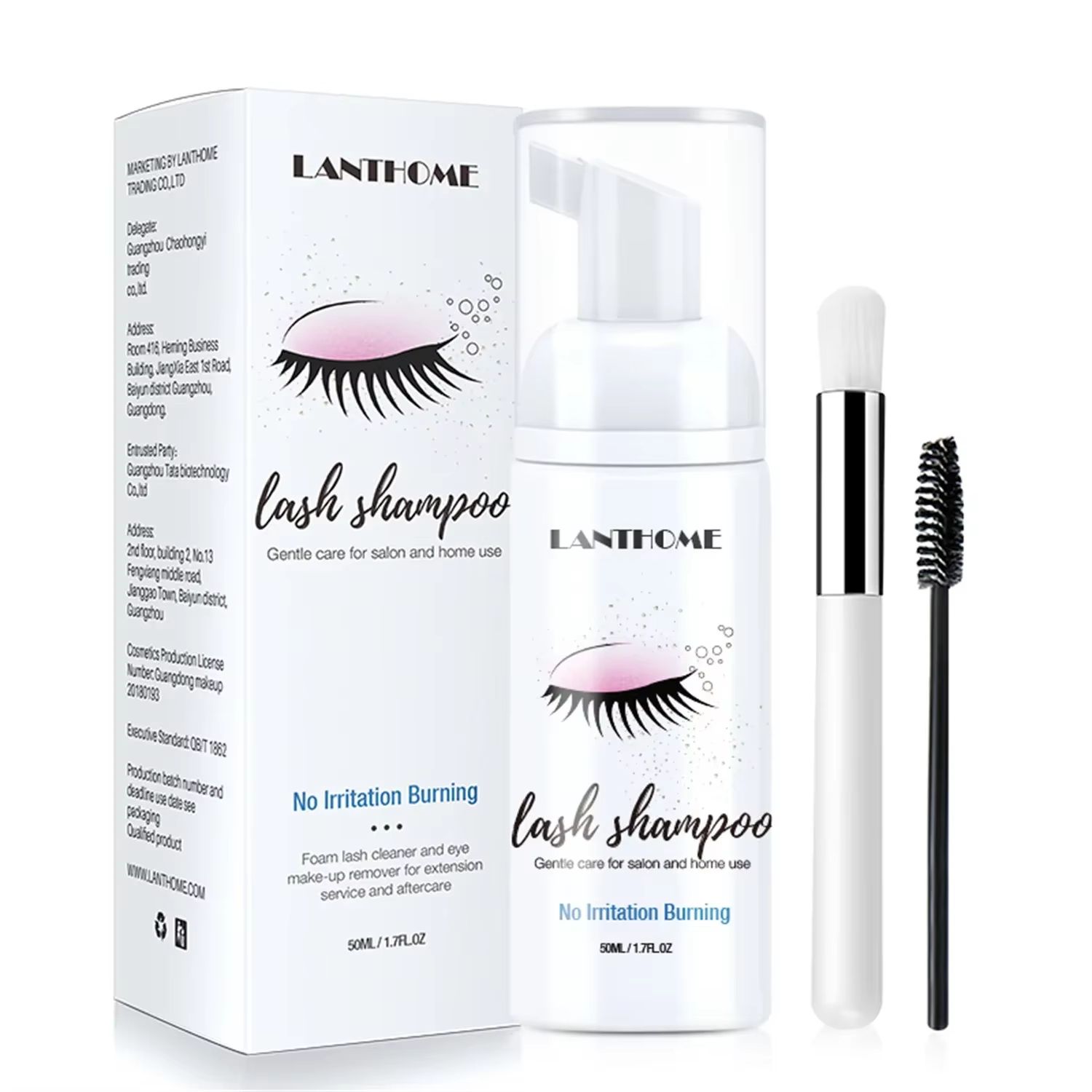 Lanthome 50ml Eyelash Extension Shampoo Foam Deep Clean Eyelid Cleanser