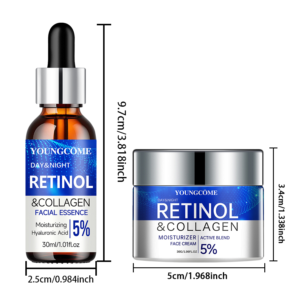 Retinol Serum Combo Set, Smoothes Wrinkles, Increases Elasticity