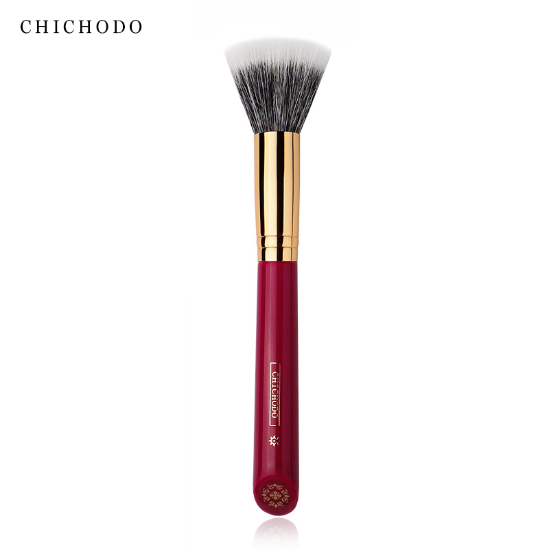 High Quality Soft Luxury Makeup Brush, Stippling Blush Brush, Animal Hair Red Rose Series Powder Face Brush