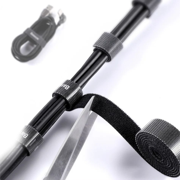 USB Cable Winder Cable Organizer, Free Cut Wire Ties for Mouse Earphone Management Holder Clip Charger