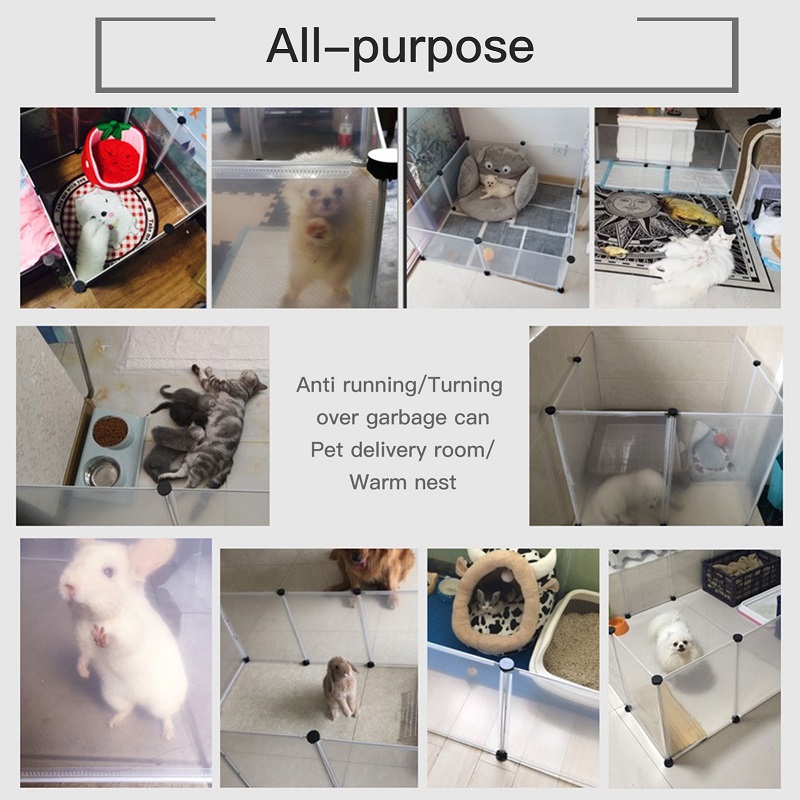 Freely Combined Small Pet Playpen Fence Foldable DIY Dog Cat Cage Yard Enclosure for Kitten Rabbit Guinea Pig Bunny