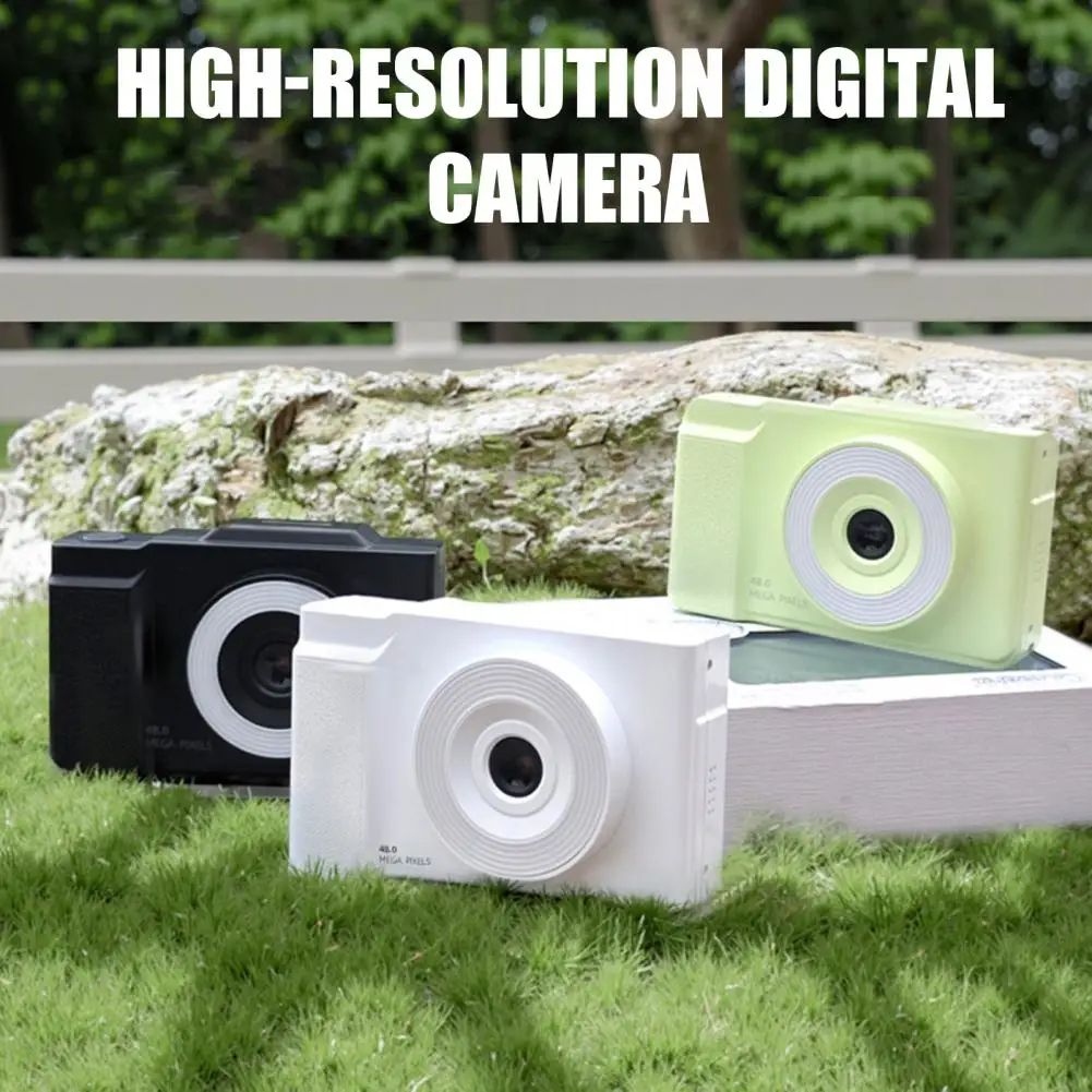 48MP Compact Vlogging Camera with LED Fill Light, 180° Flip Screen, Portable Digital Camera for YouTube, Travel & Selfie