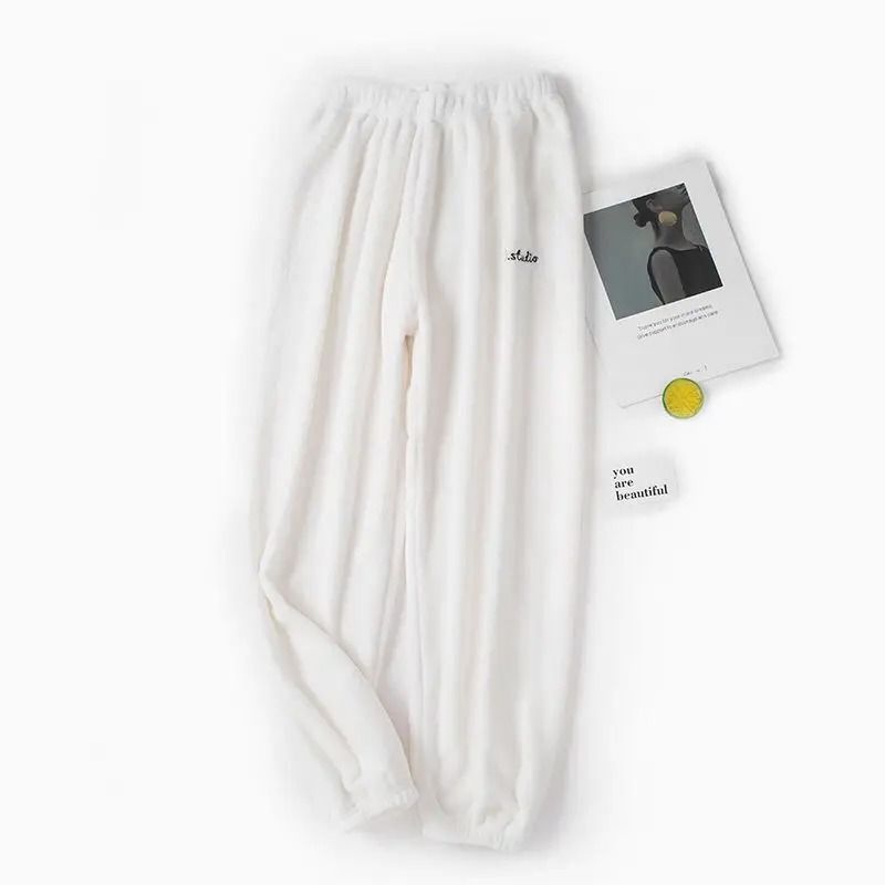 Womens Warm Velvet Ribbed Fleece Pajama Set Pullover and Pants