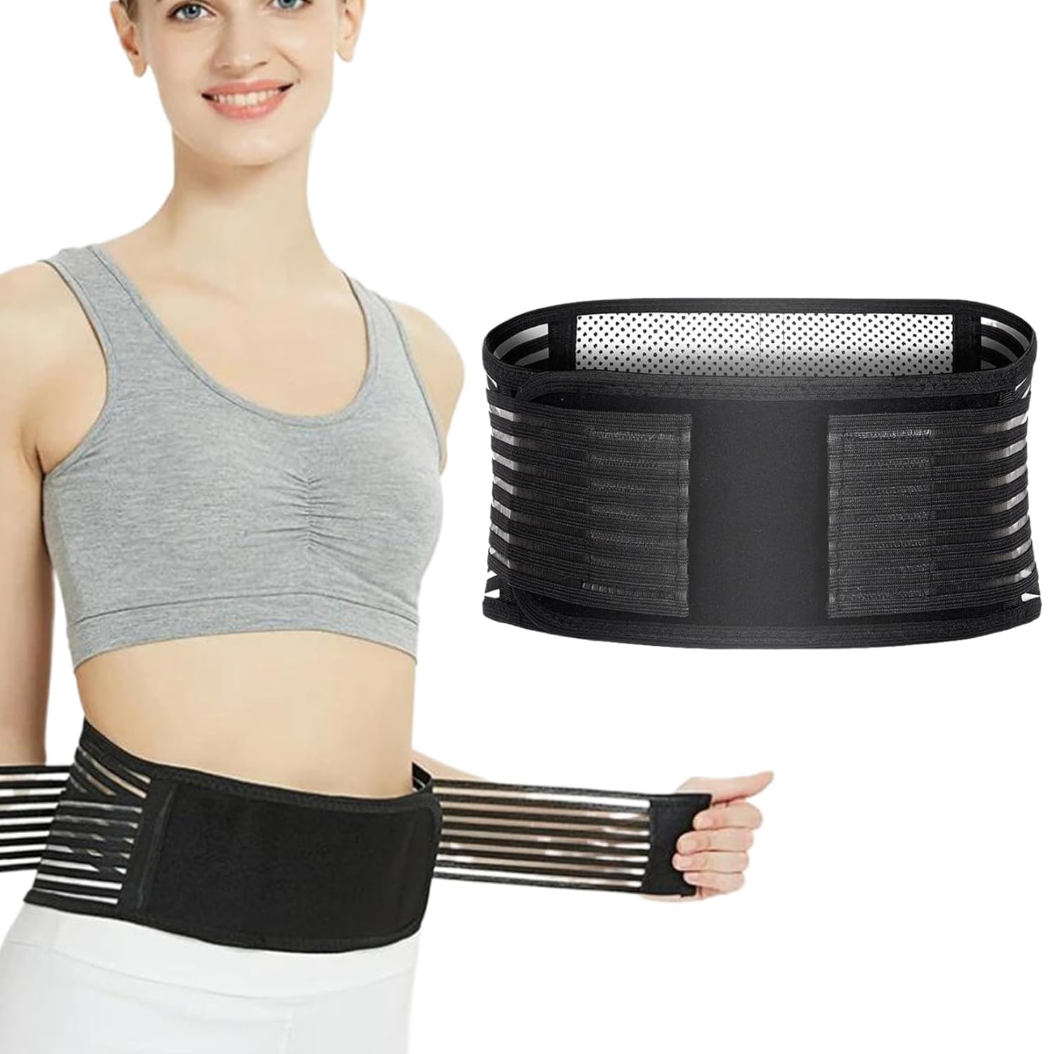 Self-Heating Back Support Belt for Men and Women, Breathable Lower Back Brace for Pain Relief