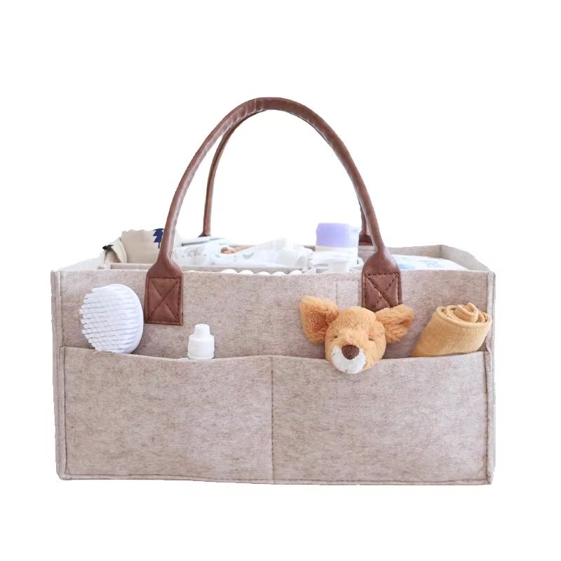 Baby Felt Storage Nursery Organizer Basket with Handle