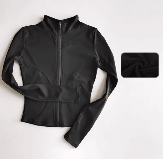 Womens Quick Dry Yoga Jacket Slim Fit Zip Up Fitness Top