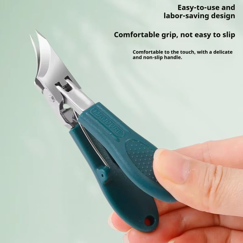 Anti-Splash Slanted Nail Clipper Heavy Duty Toenail Clippers for Thick Hard Nails Portable Nail Trimmer Tool