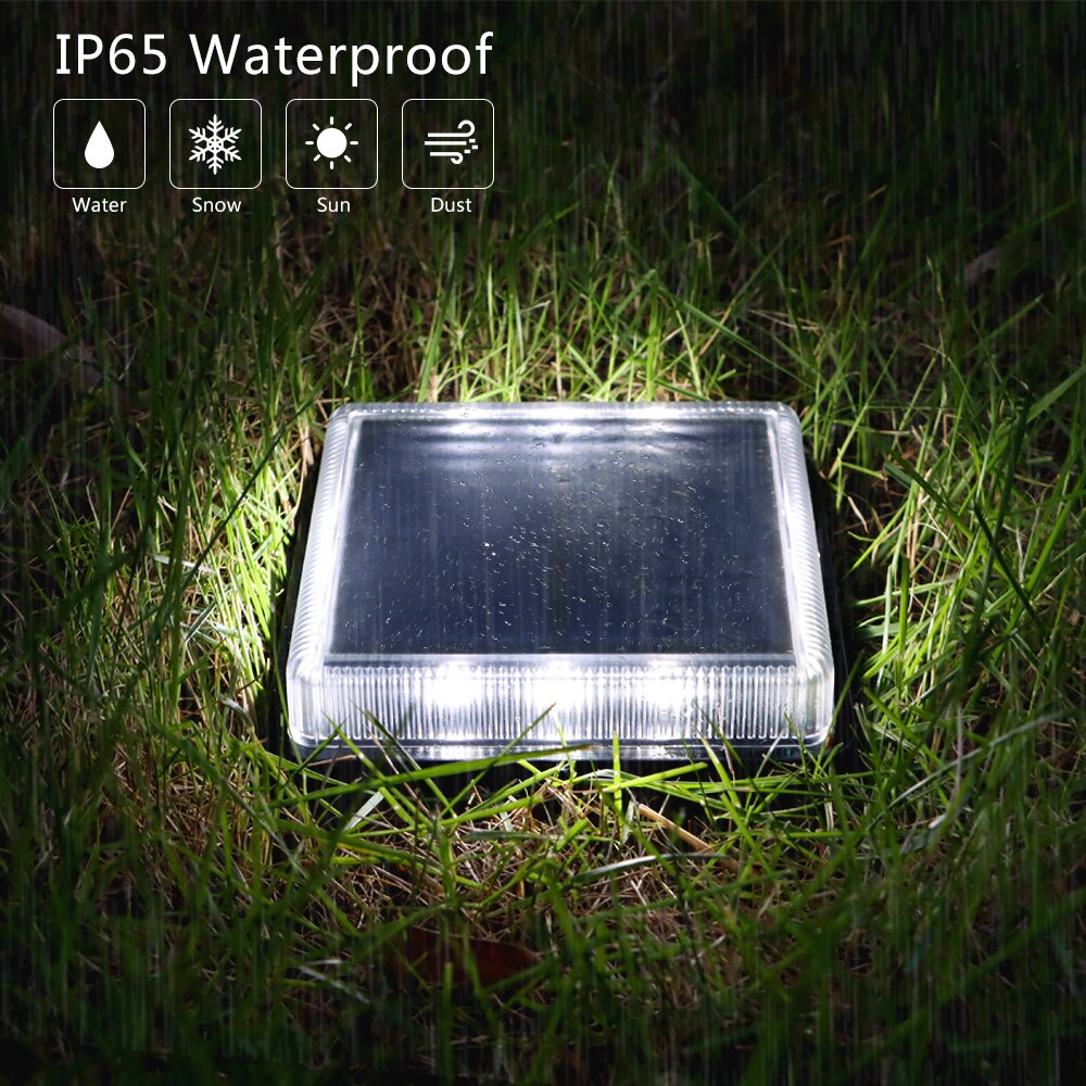 Outdoor Solar Power Step Light Stair Lamp, 12 LEDs Waterproof Deck Light, Auto On Off Garden Lighting