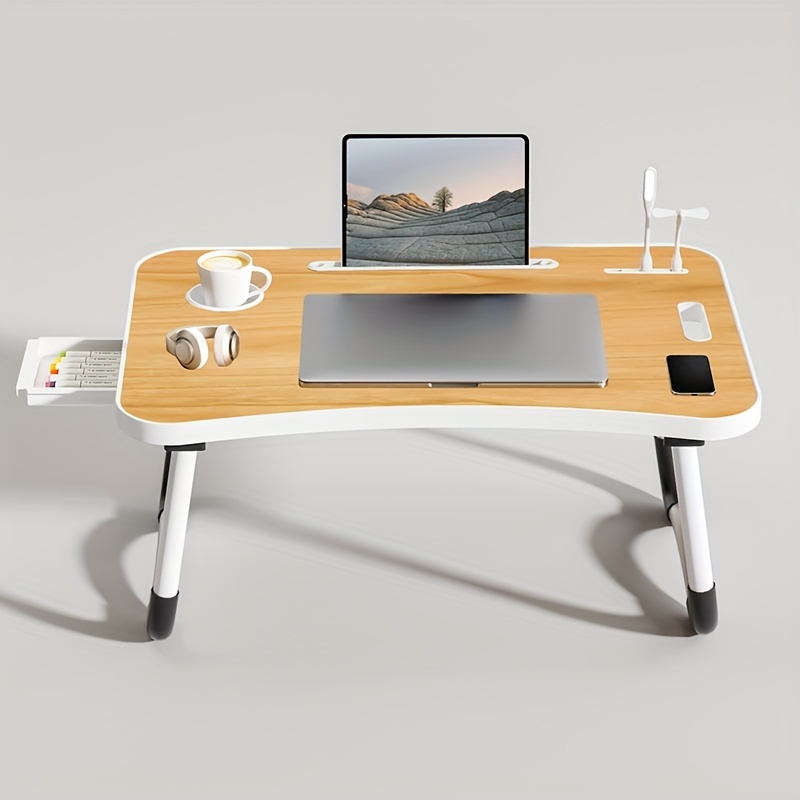 Foldable Computer Desk, Ultra Large Laptop Bed Table, Standing Desk for Home, Portable Desk Furniture