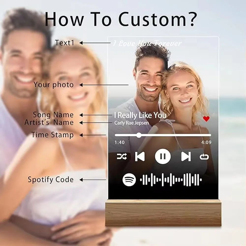 Personalized Spotify Acrylic Photo Lamp