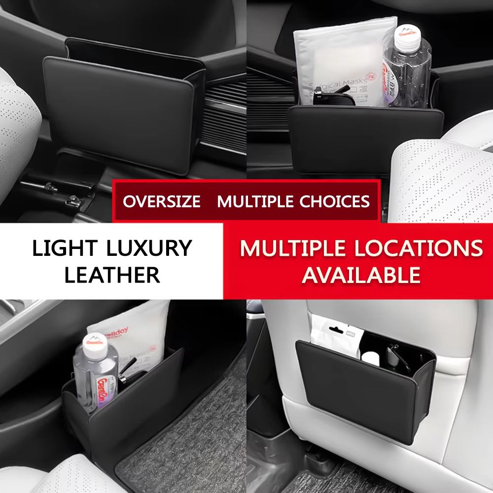 Foldable Car Trash Can & Door Storage Box – Multi-Purpose Hanging Seat Back Organizer for Car Interior