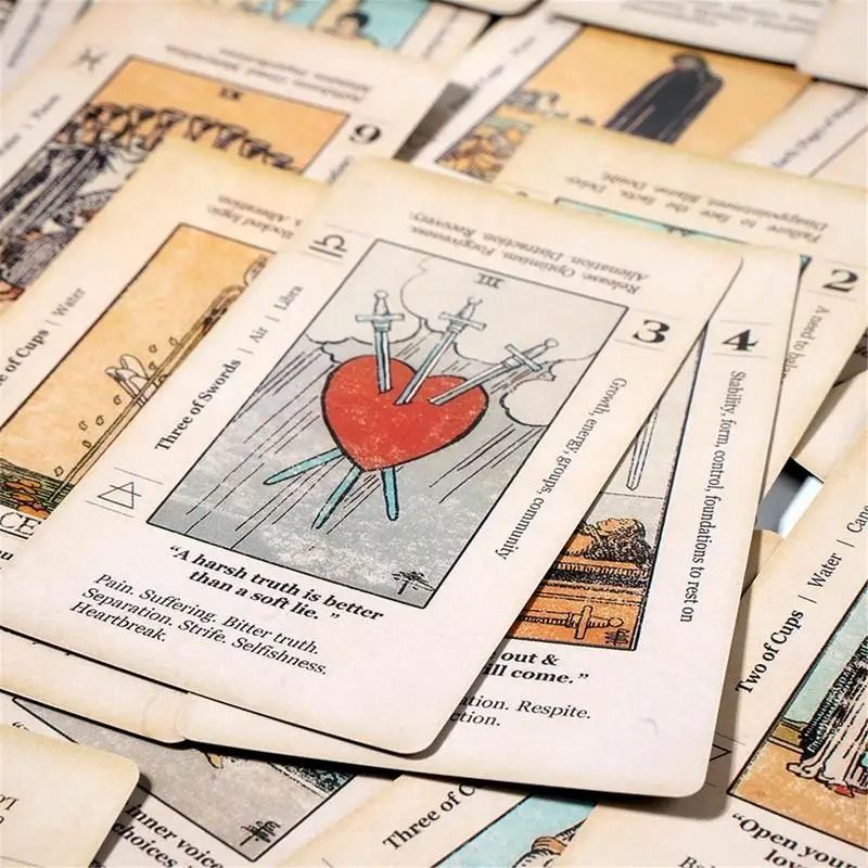Beginner Tarot Deck with Keywords & Meanings | Antiqued Learning Tarot 78-Card Set