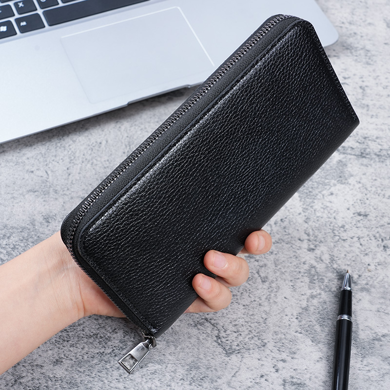 Premium Long Mens Zipper Wallet Multi Function Business & Phone Clutch