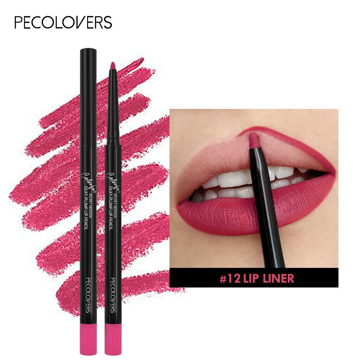 Red Contour Tint Pencil, Waterproof Matte Lipliner, Moisturising Lips Makeup, Long Lasting Lipstick, Non stick Cup Wear