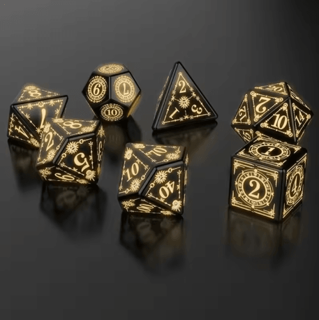 Rechargeable LED Polyhedral Dice Set Glowing Electronic Dice with Charging Box for RPG Games