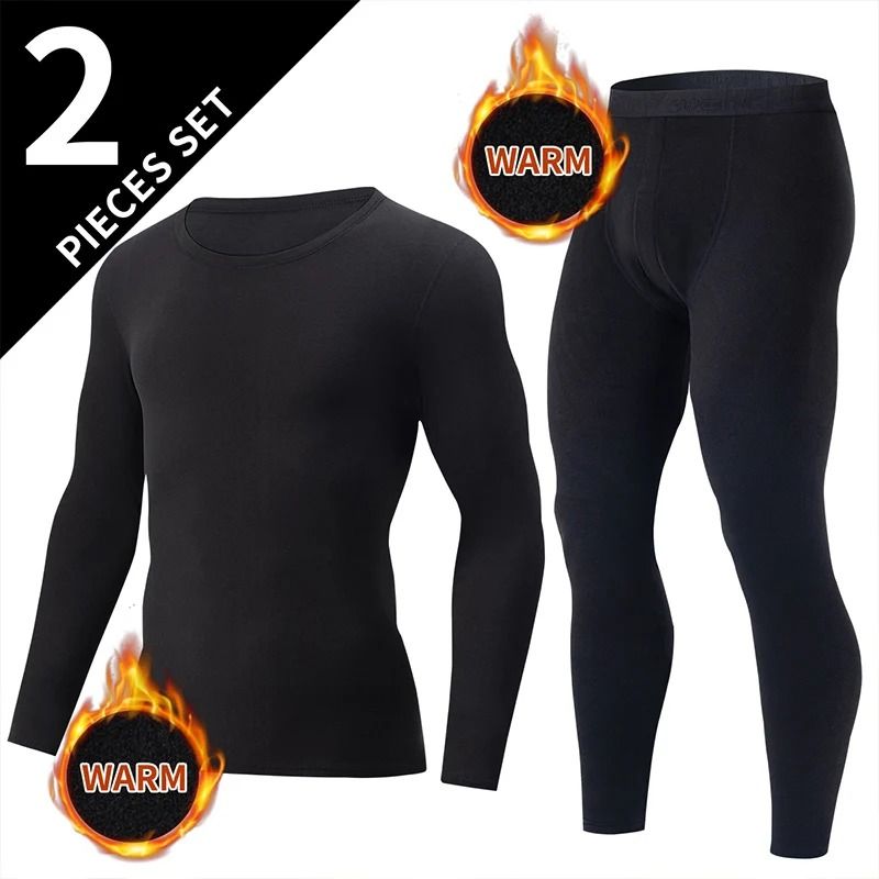 Mens Thermal Underwear Long Sleeve Top and Pants Set