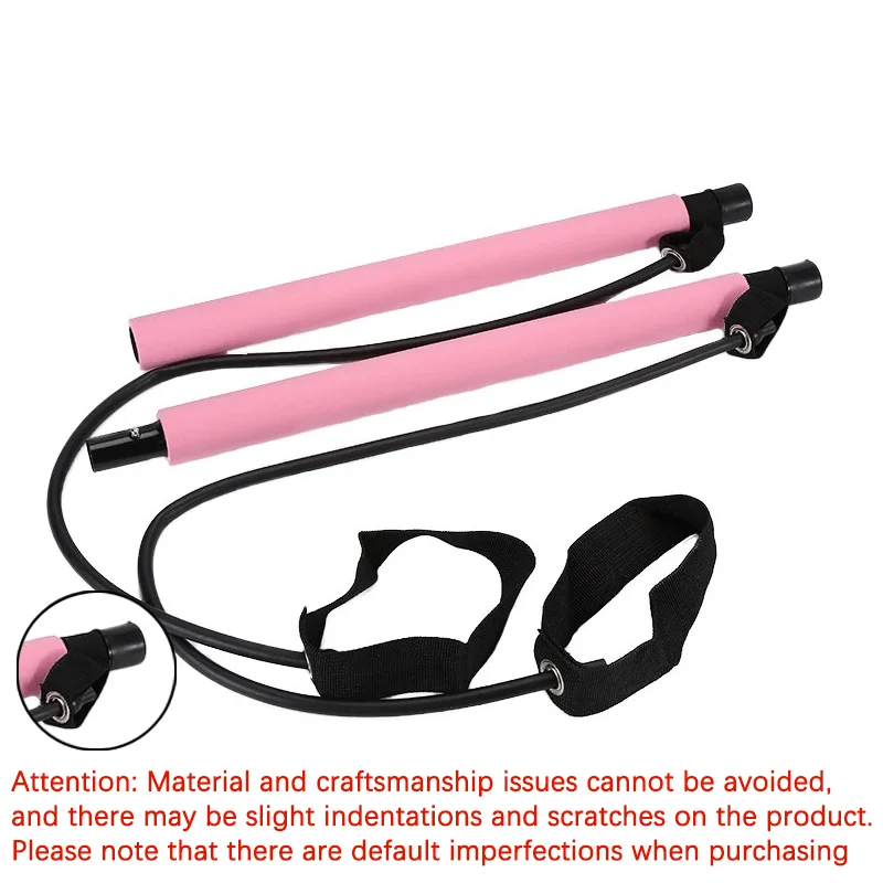 Yoga Pilates Bar Set, Multifunctional Fitness Bar Combination, Elastic Rope Back Trainer Stretching Belt
