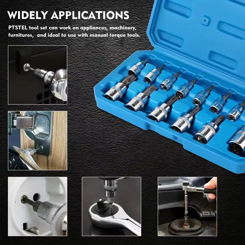 13-Piece Torx Bit Socket Set T8–T70 Star Screwdriver Bits with Storage Case