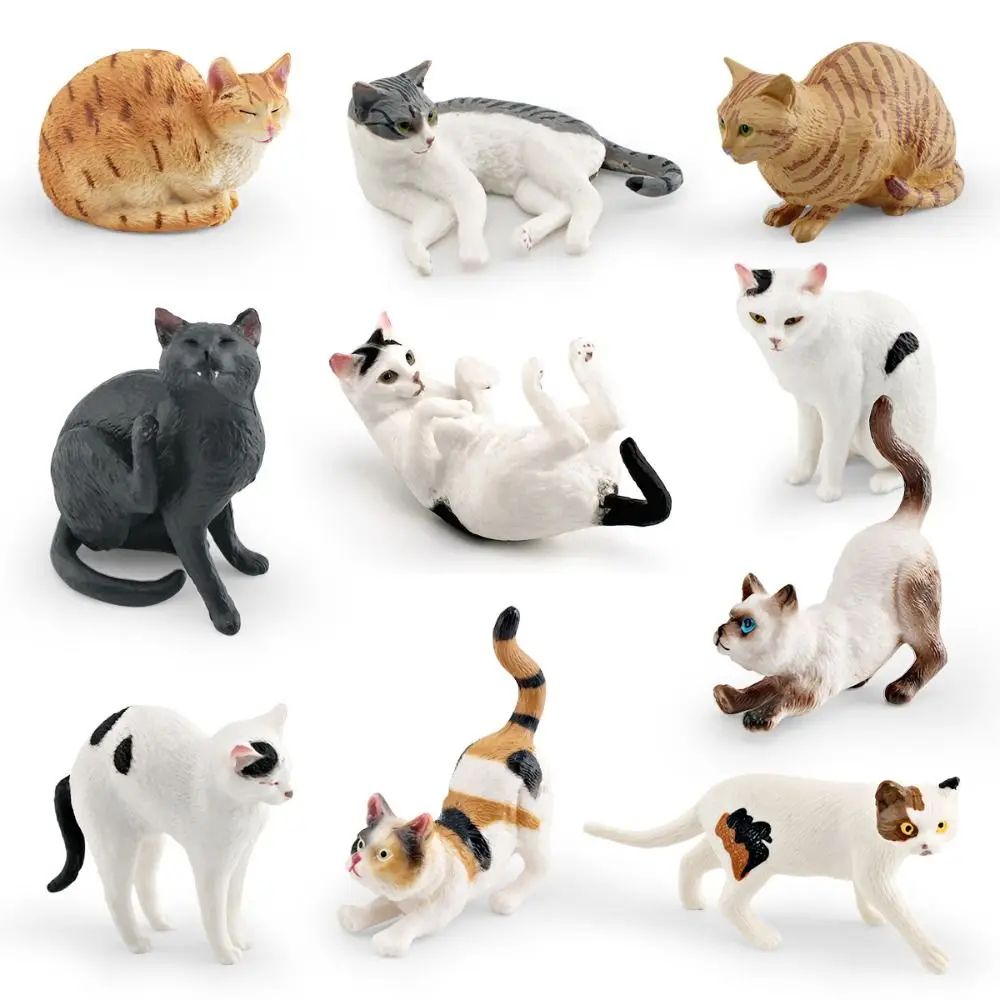Realistic orange cat figurine for Desk Decor Mini Sleeping Kitty Ornament