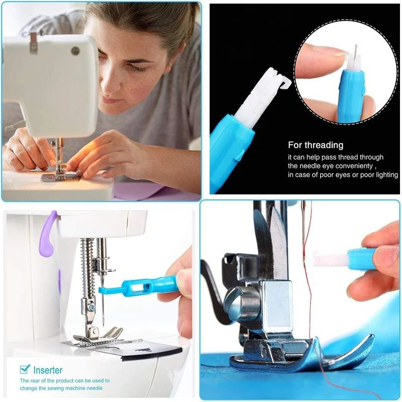 Sewing Machine Needle Inserter Threader Stitch Insertion Tool Automatic Threader Quick Sewing Threader Needle Changer