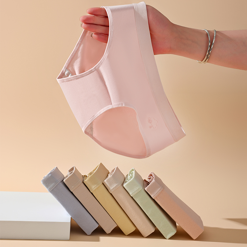 Breathable Cotton Womens Panties Low Waist Soft Underwear