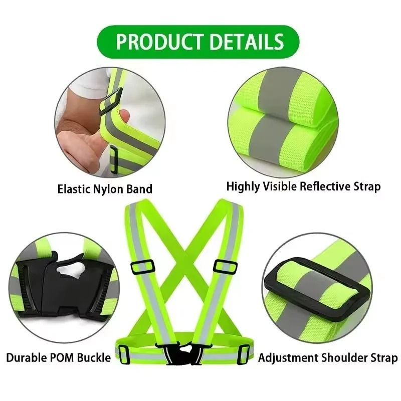 Adjustable Reflective Safety Vest Lightweight Night Running Biking Gear