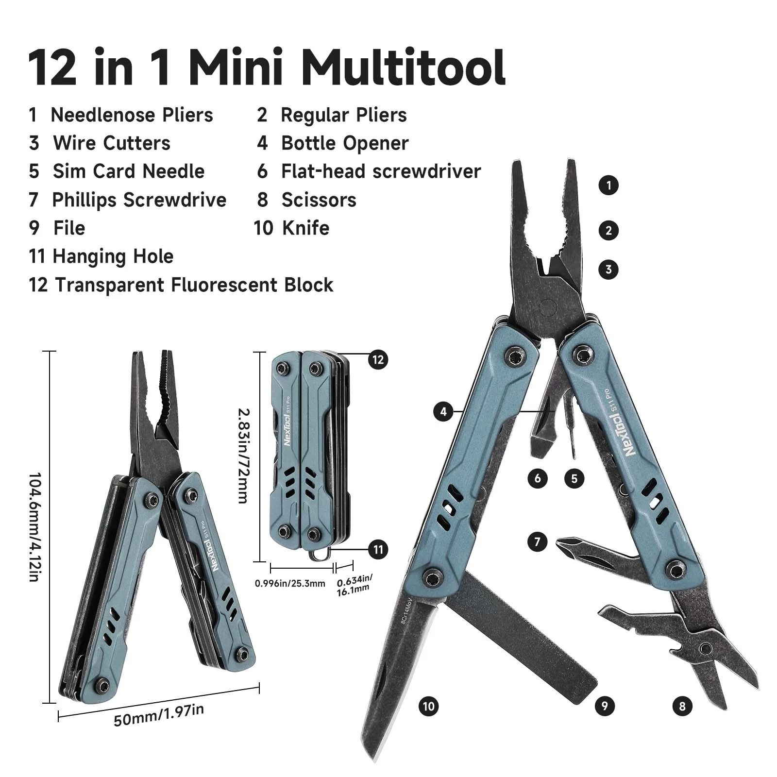 12-In-1 Multi-Tool – Portable EDC Pliers & Folding Outdoor Equipment