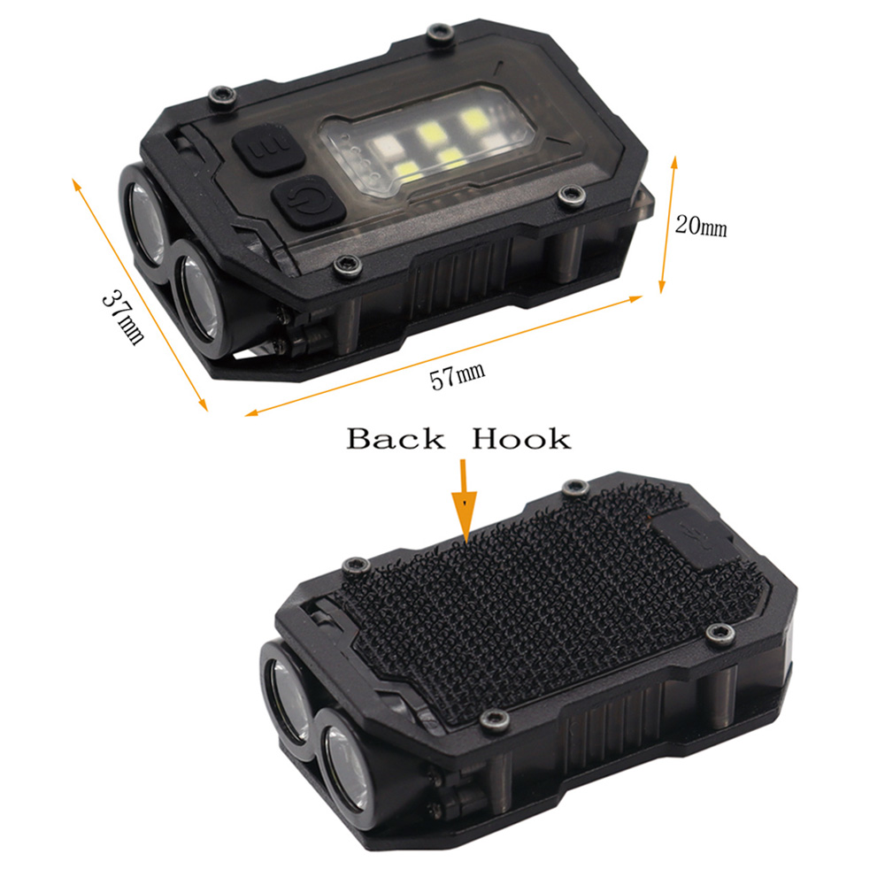Tactical Flashlight EDC Mini Light for Backpack Strap & Helmet with USB Rechargeable and Magnetic Base