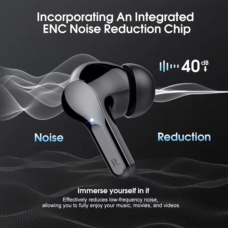 Wireless Earbuds with LED Display Noise Cancelling and Waterproof Design