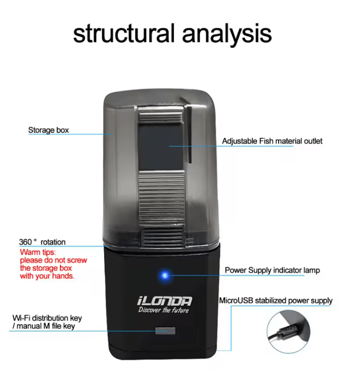 Smart Automatic Fish Feeder WiFi App Controlled Aquarium Feeder with Timer