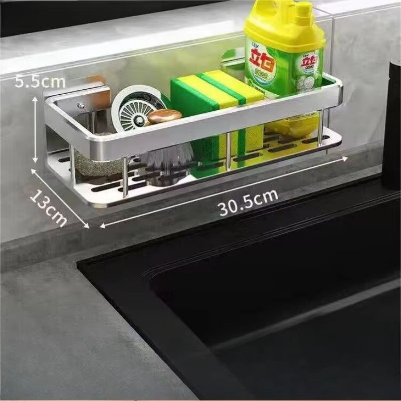 Multifunction Kitchen Sink Rack with Hook Dustproof Hanging Drain Caddy
