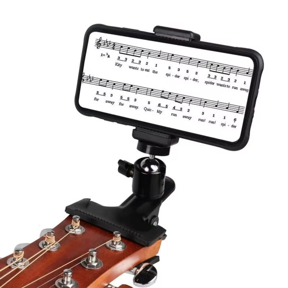 Guitar Head Clip Mobile Phone Holder Stand for Live Broadcast & Action Cameras
