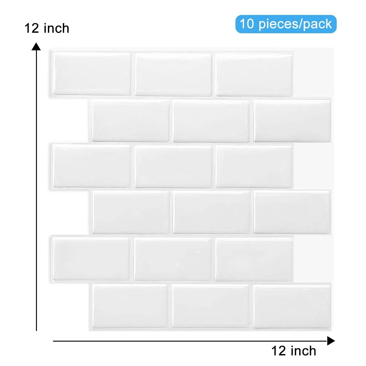 3D Waterproof Kitchen Wall Tiles | 12x12 Inch Strong Adhesive Mural | Premium Peel and Stick Home Wallpaper