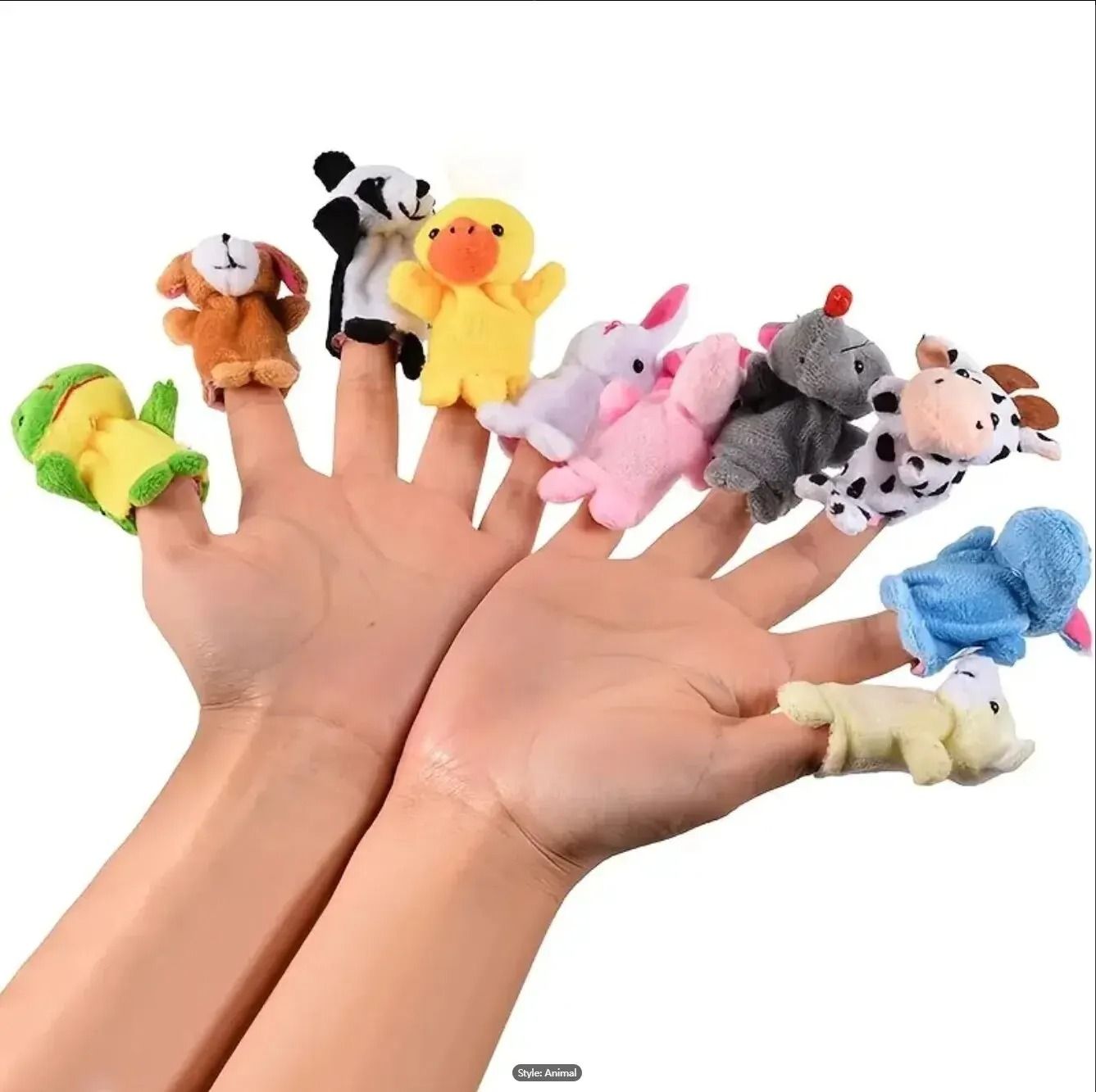 Plush Cartoon Finger Puppet Set